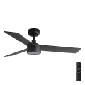 FARO 34296-1TW - LED dimeriuojamas lubinis ventiliatorius RUDDER S LED/18W/230V 2700/3000/4000K skersm. 106 cm juodas + nuotolinis valdymas