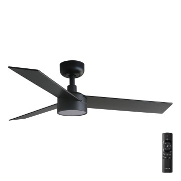 FARO 34296-1TW - LED Reguliuojamas lubinis ventiliatorius RUDDER S LED/18W/230V 2700/4000/6500K diametras 106 cm juoda + nuotolinio valdymo pultas
