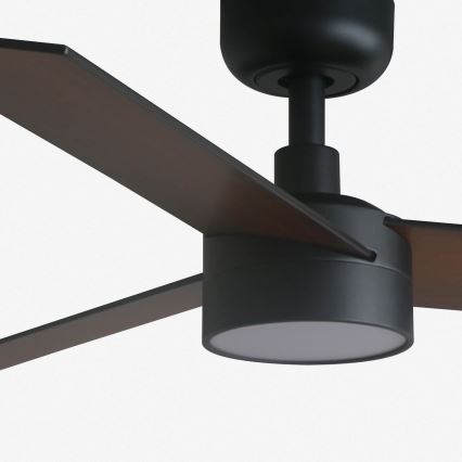 FARO 34296-1TW - LED Reguliuojamas lubinis ventiliatorius RUDDER S LED/18W/230V 2700/4000/6500K diametras 106 cm juoda + nuotolinio valdymo pultas