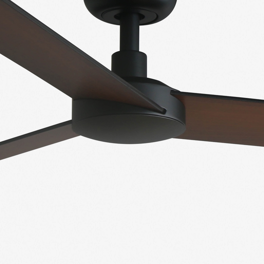 FARO 34296WT - Lubinis ventiliatorius RUDDER S juoda/ruda diametras 106 cm Wi-Fi Tuya + nuotolinio valdymo pultas