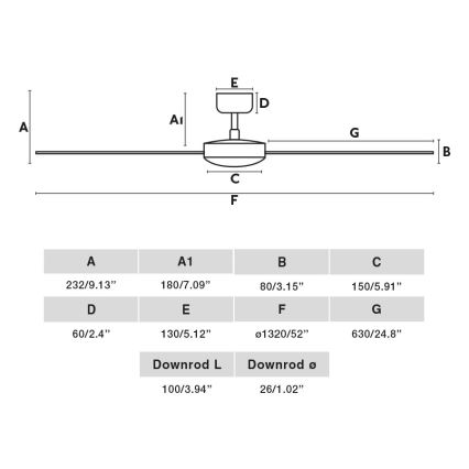 FARO 34297WP - Lubinis ventiliatorius RUDDER L baltas d. 132 cm SMART + nuotolinio valdymo pultas