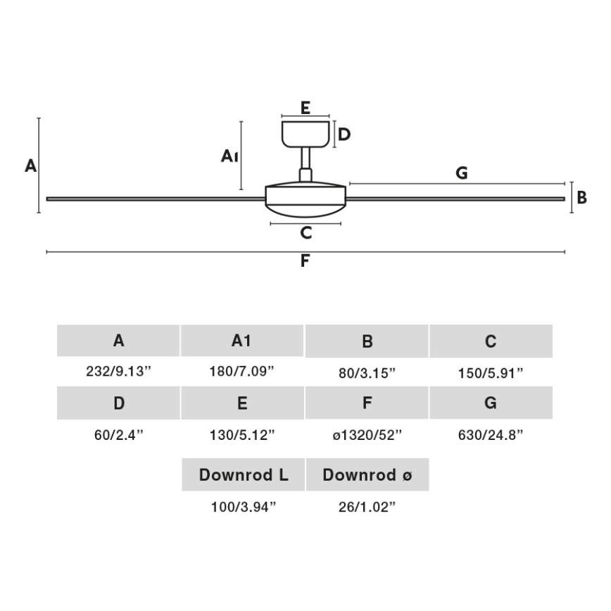 FARO 34297WP - Lubinis ventiliatorius RUDDER L baltas d. 132 cm SMART + nuotolinio valdymo pultas