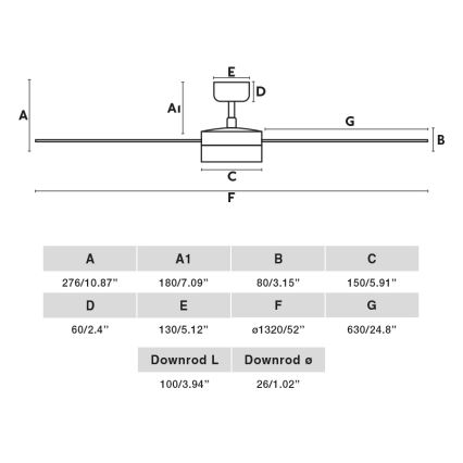 FARO 34297WT-1TW - LED Reguliuojamas lubinis ventiliatorius RUDDER L LED/18W/230V 2700/4350/6000K balta diametras 132 cm Wi-Fi Tuya + nuotolinio valdymo pultas