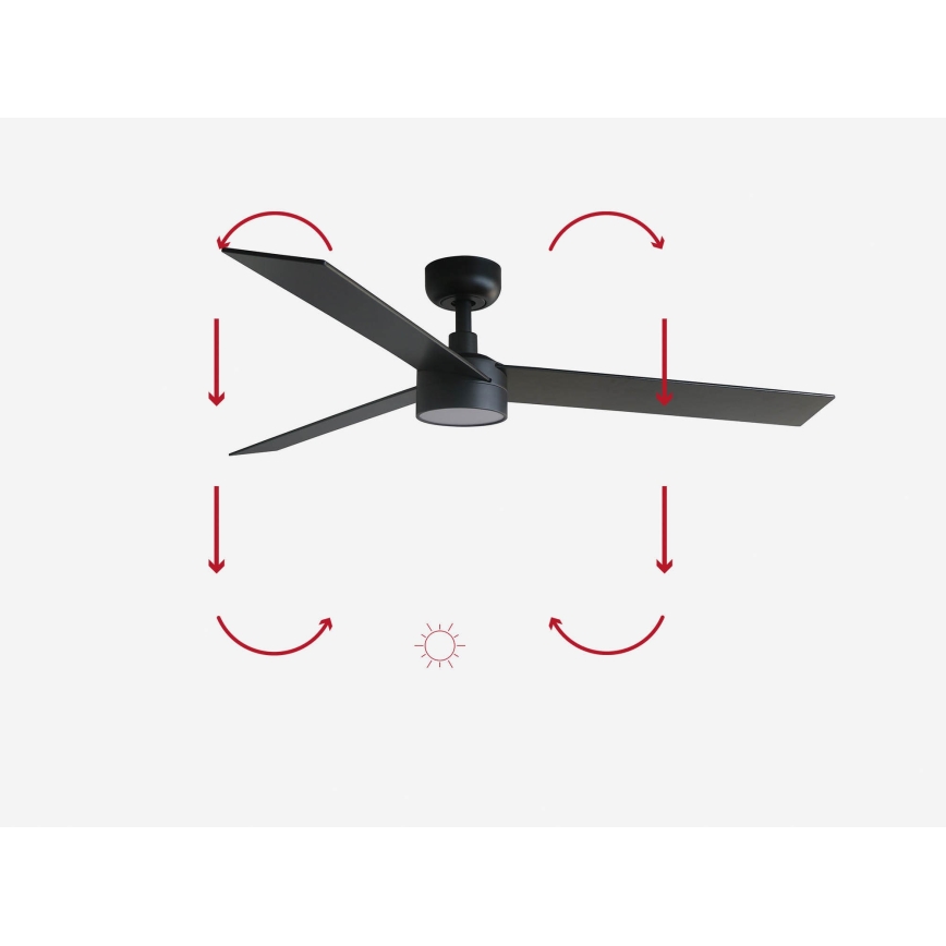 FARO 34298-1TW - LED Pritemdomas ventiliatorius RUDDER L LED/20W/230V 2700/4000/6500K d. 132 cm + nuotolinio valdymo pultas