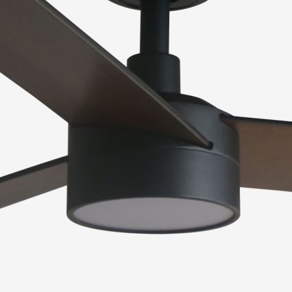 FARO 34298WT-1TW - LED Reguliuojamas lubinis ventiliatorius RUDDER L LED/18W/230V 2700/4350/6000K juoda diametras 132 cm Wi-Fi Tuya + nuotolinio valdymo pultas