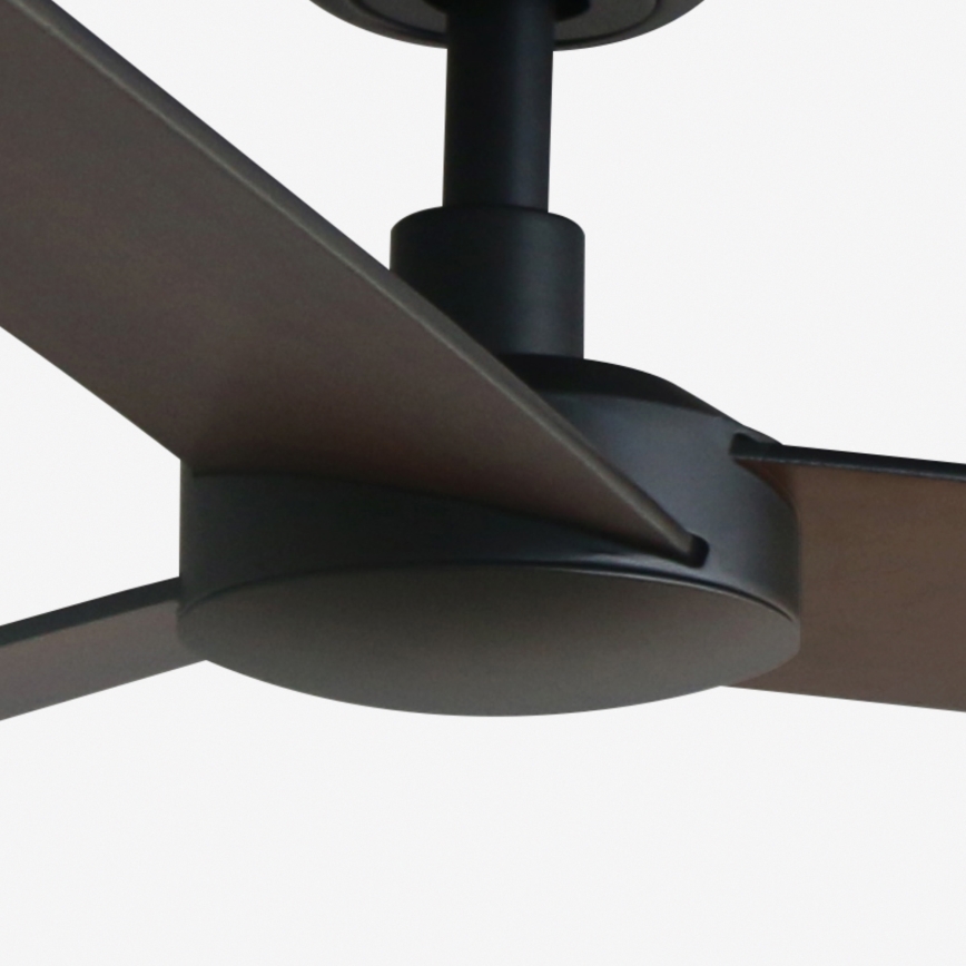 FARO 34298WT - Lubinis ventiliatorius RUDDER L juoda/wenge diametras 132 cm Wi-Fi Tuya + nuotolinio valdymo pultas