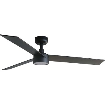 FARO 34298WT1S - Dimeriuojamas LED lubų ventiliatorius RUDDER L LED/18W/230V 2700/3000/4000K skersmuo 132 cm ruda/juoda Wi‑Fi Tuya + nuotolinis valdymas
