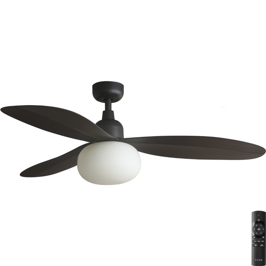 FARO 34301-11L - Lubinis ventiliatorius PALMA 1xE27/15W/230V ruda diametras 129 cm IP44 + nuotolinio valdymo pultas