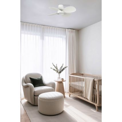 FARO 34315 - LED Reguliuojamas lubinis ventiliatorius KLOVER S LED/20W/230V 2700/4000/6500K balta diametras 80 cm + nuotolinio valdymo pultas