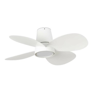 FARO 34315WT - LED Reguliuojamas lubinis ventiliatorius KLOVER TUB S LED/20W/230V 2700/4000/6500K balta diametras 80 cm Wi-Fi Tuya + nuotolinio valdymo pultas
