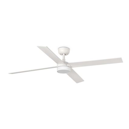 FARO 34355WT-1TW - LED Pritemdomas lubinis ventiliatorius RUDDER L LED/18W/230V 2700/4350/6000K balta/smėlio spalva diametras 132 cm Wi-Fi Tuya + nuotolinio valdymo pultas