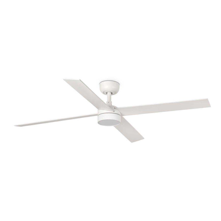 FARO 34355WT-1TW - LED Pritemdomas lubinis ventiliatorius RUDDER L LED/18W/230V 2700/4350/6000K balta/smėlio spalva diametras 132 cm Wi-Fi Tuya + nuotolinio valdymo pultas