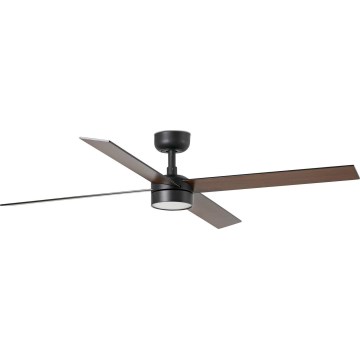 FARO 34356WT-1TW - LED Reguliuojamas lubinis ventiliatorius RUDDER L LED/18W/230V 2700/4350/6000K ruda/juoda diametras 132 cm Wi-Fi Tuya + nuotolinio valdymo pultas