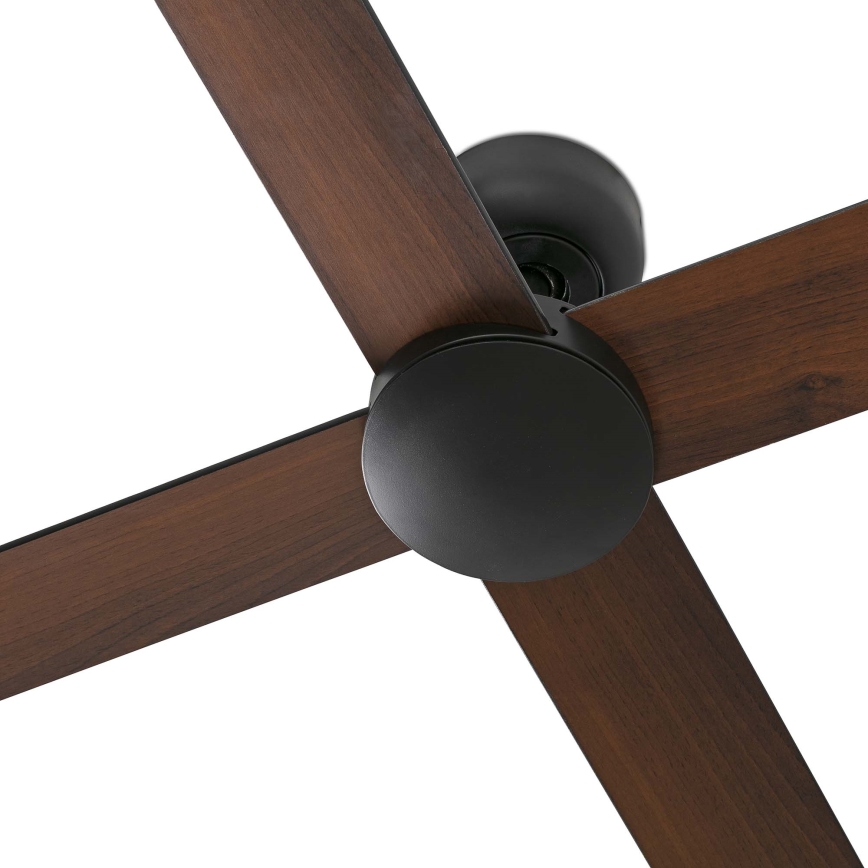 FARO 34356WT - Lubinis ventiliatorius RUDDER L ruda/juoda diametras 132 cm Wi-Fi Tuya + nuotolinio valdymo pultas