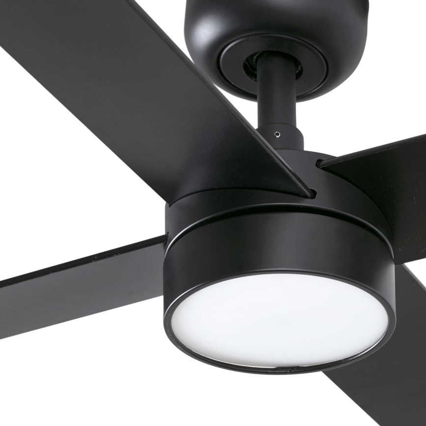 FARO 34356WT1S - Dimeriuojamas LED lubų ventiliatorius RUDDER L LED/18W/230V 2700/3000/4000K skersmuo 132 cm ruda/juoda Wi‑Fi Tuya + nuotolinis pultas