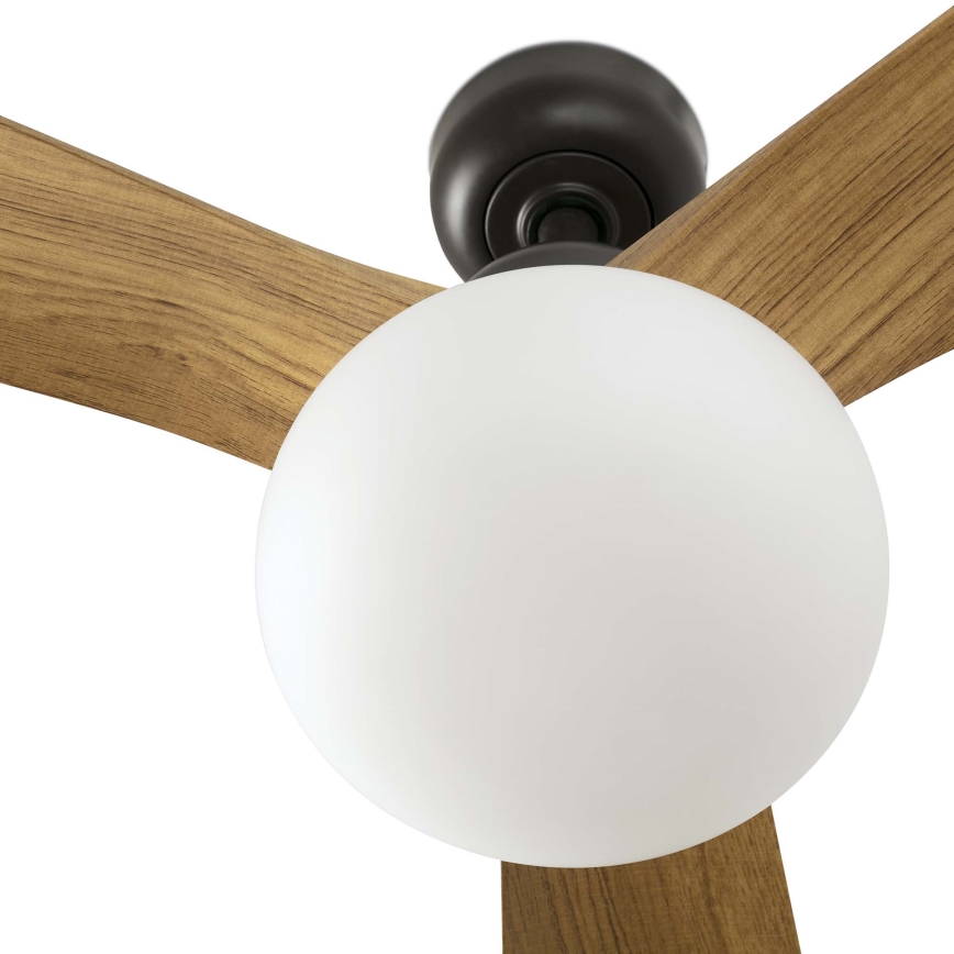 FARO 34360WT-11L - Lubinis ventiliatorius OUTWOOD L 1xE27/15W/230V ruda/juoda diametras 150 cm Wi-Fi Tuya IP44 + nuotolinio valdymo pultas