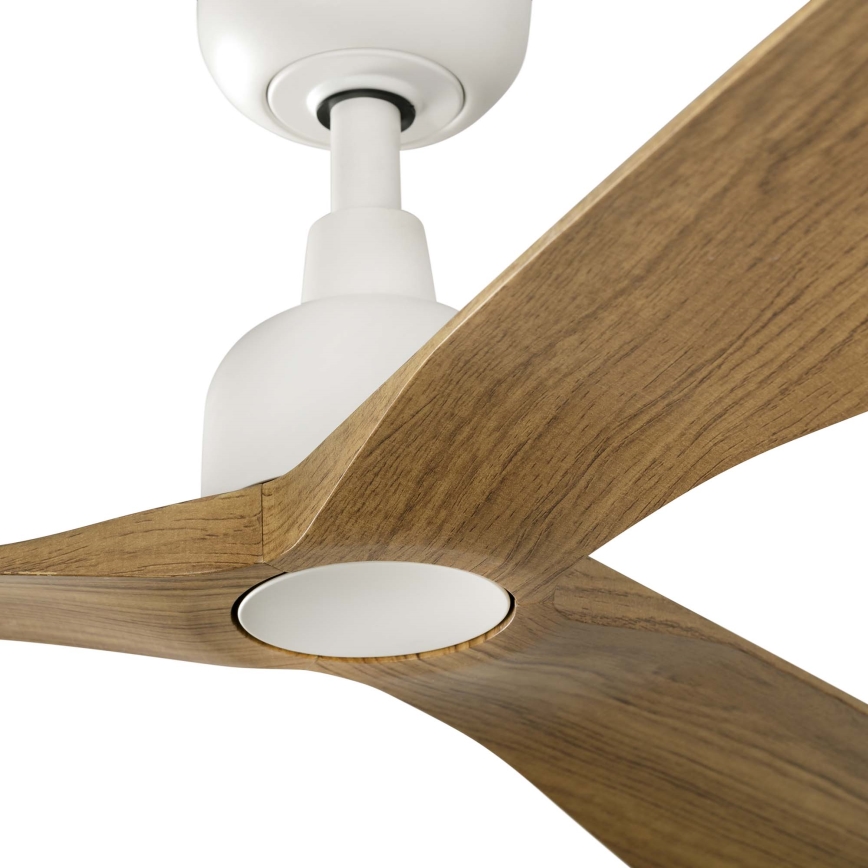 FARO 34361WT - Lubinis ventiliatorius OUTWOOD L ruda/balta diametras 150 cm Wi-Fi Tuya IP44 + nuotolinio valdymo pultas