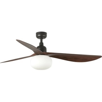 FARO 34362WT-11L - Lubinis ventiliatorius OUTWOOD L 1xE27/15W/230V ruda/juoda diametras 150 cm Wi-Fi Tuya IP44 + nuotolinio valdymo pultas