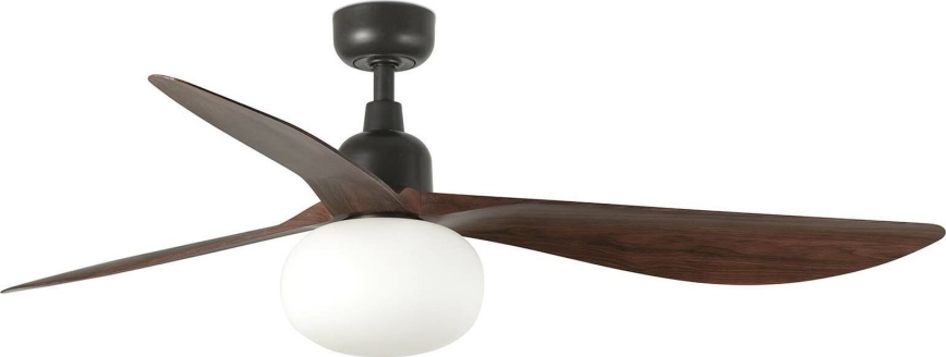FARO 34362WT-11L - Lubinis ventiliatorius OUTWOOD L 1xE27/15W/230V ruda/juoda diametras 150 cm Wi-Fi Tuya IP44 + nuotolinio valdymo pultas