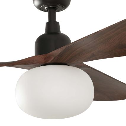 FARO 34362WT-11L - Lubinis ventiliatorius OUTWOOD L 1xE27/15W/230V ruda/juoda diametras 150 cm Wi-Fi Tuya IP44 + nuotolinio valdymo pultas