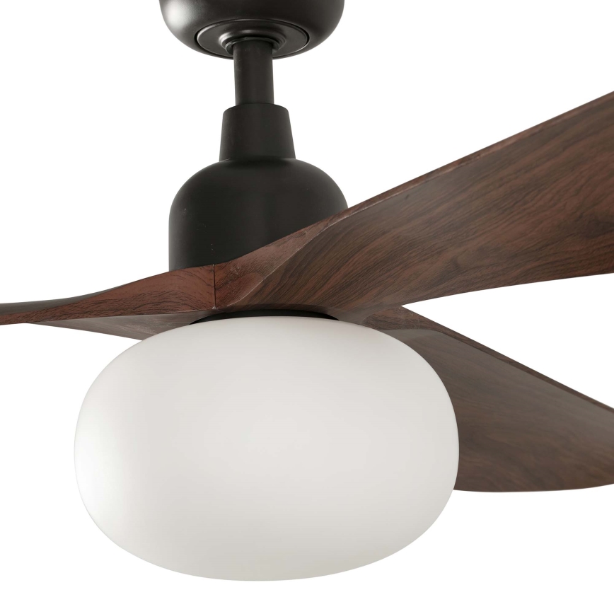 FARO 34362WT-11L - Lubinis ventiliatorius OUTWOOD L 1xE27/15W/230V ruda/juoda diametras 150 cm Wi-Fi Tuya IP44 + nuotolinio valdymo pultas