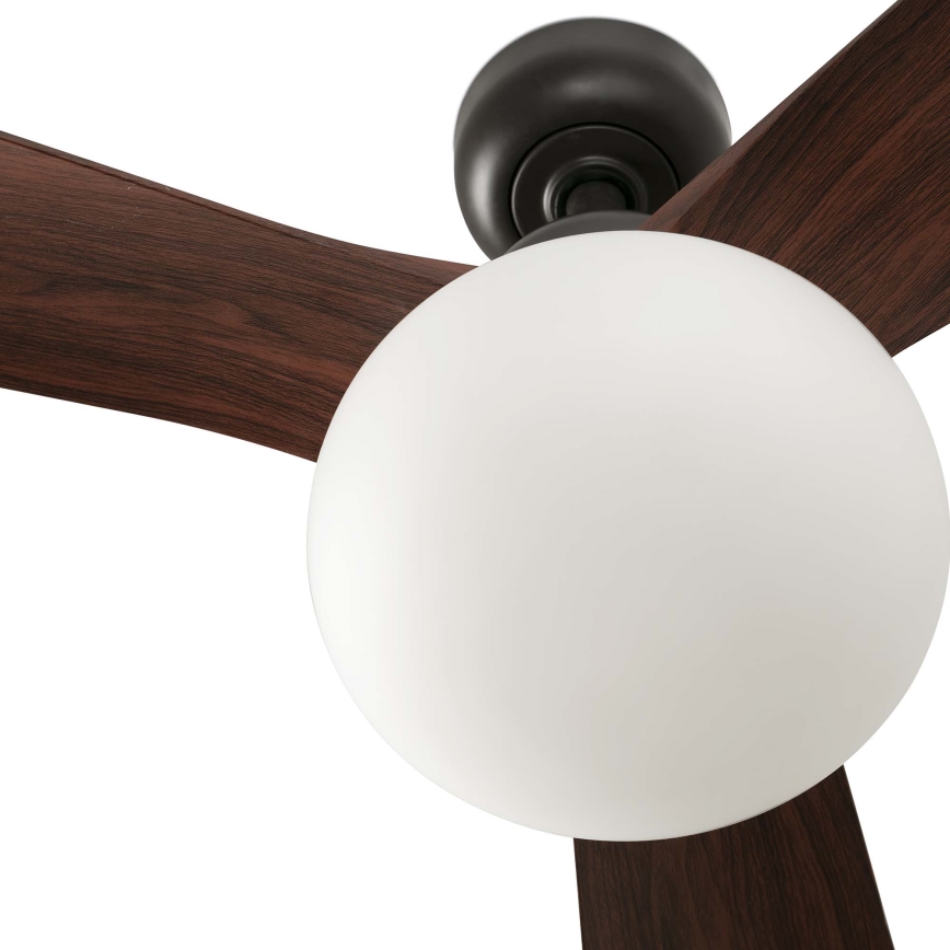 FARO 34362WT-11L - Lubinis ventiliatorius OUTWOOD L 1xE27/15W/230V ruda/juoda diametras 150 cm Wi-Fi Tuya IP44 + nuotolinio valdymo pultas