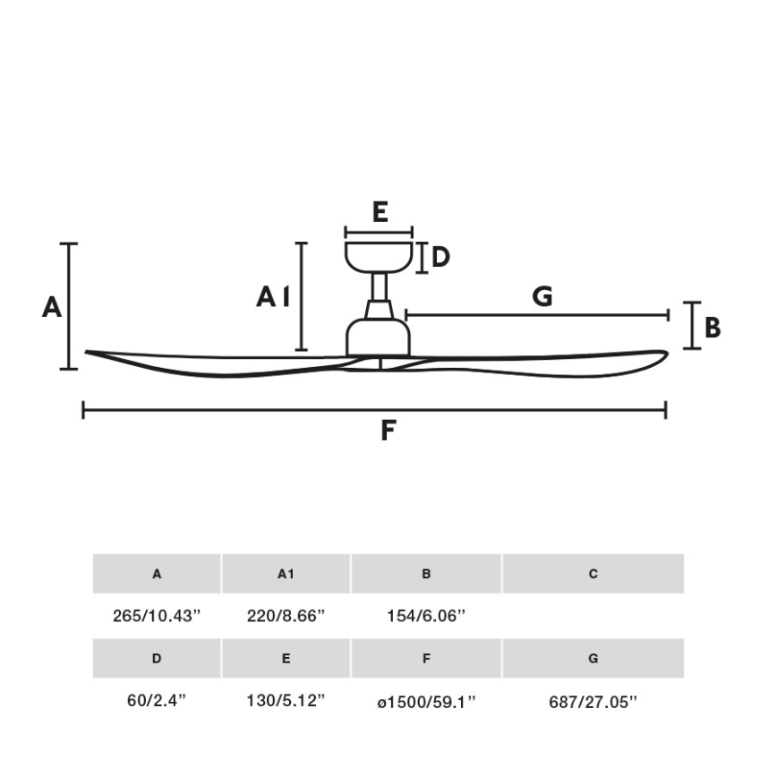 FARO 34362WT - Lubinis ventiliatorius OUTWOOD L ruda/juoda diametras 150 cm Wi-Fi Tuya IP44 + nuotolinio valdymo pultas