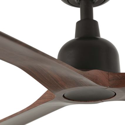 FARO 34362WT - Lubinis ventiliatorius OUTWOOD L ruda/juoda Ø 150 cm Wi-Fi Tuya IP44 + nuotolinio valdymo pultas
