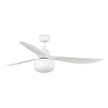 FARO 34363WT-11L - Lubinis ventiliatorius OUTWOOD L 1xE27/15W/230V balta diametras 150 cm Wi-Fi Tuya IP44 + nuotolinio valdymo pultas