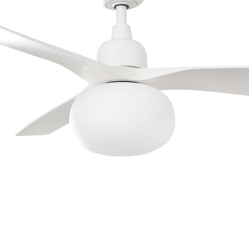 FARO 34363WT-11L - Lubinis ventiliatorius OUTWOOD L 1xE27/15W/230V balta diametras 150 cm Wi-Fi Tuya IP44 + nuotolinio valdymo pultas