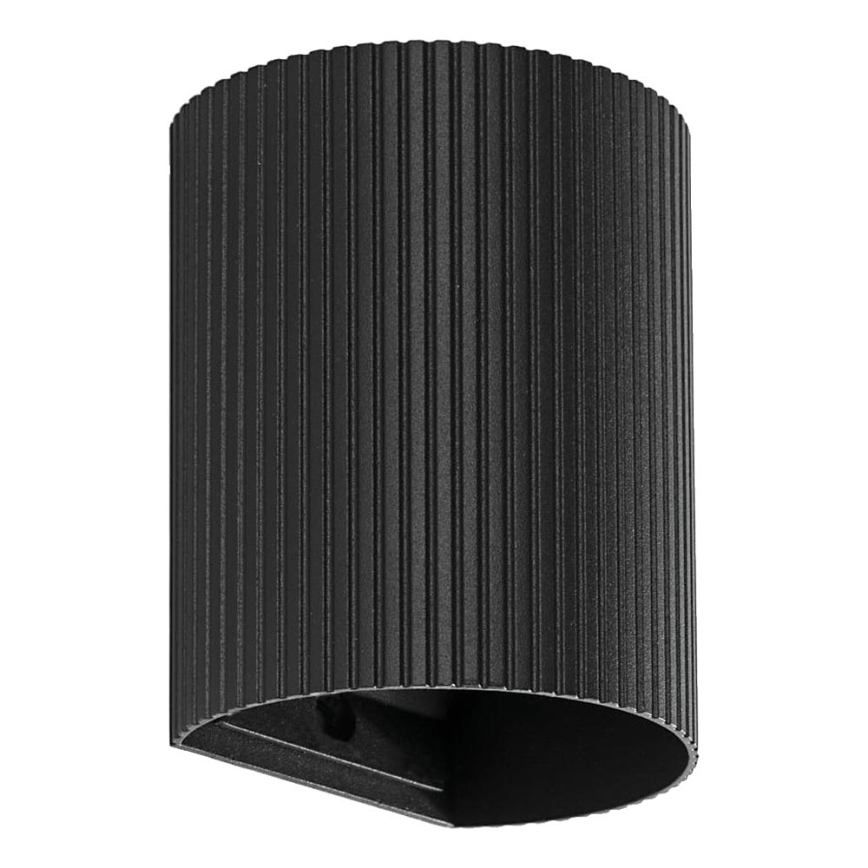 FARO 40527 - Sieninis šviestuvas SOLE 1xGU10/8W/230V juoda šukuotas apvalus