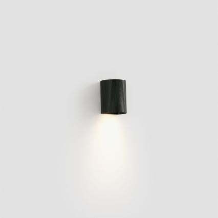 FARO 40527 - Sieninis šviestuvas SOLE 1xGU10/8W/230V juoda šukuotas apvalus
