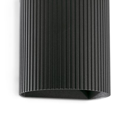 FARO 40527 - Sieninis šviestuvas SOLE 1xGU10/8W/230V juoda šukuotas apvalus