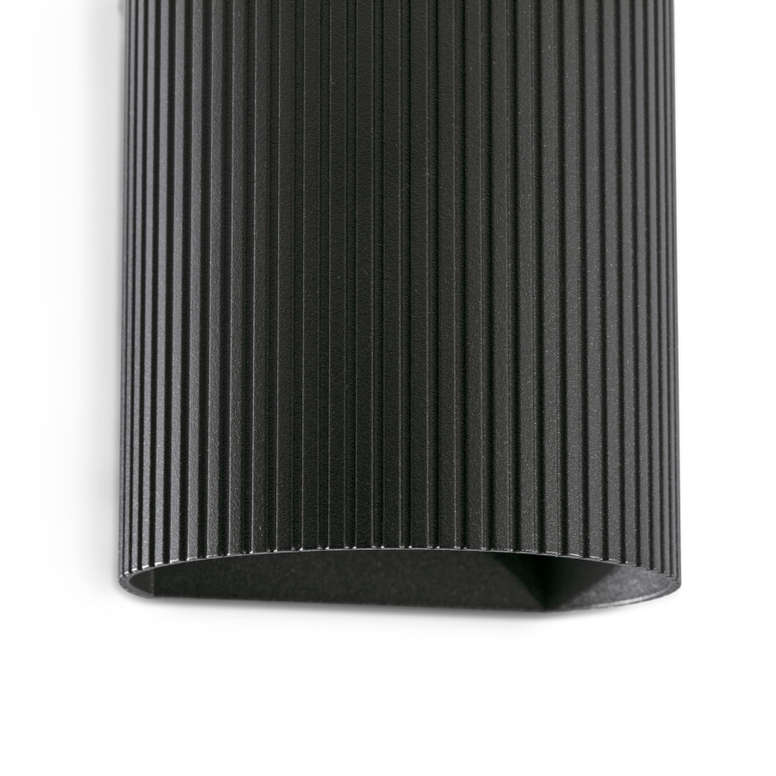 FARO 40527 - Sieninis šviestuvas SOLE 1xGU10/8W/230V juoda šukuotas apvalus