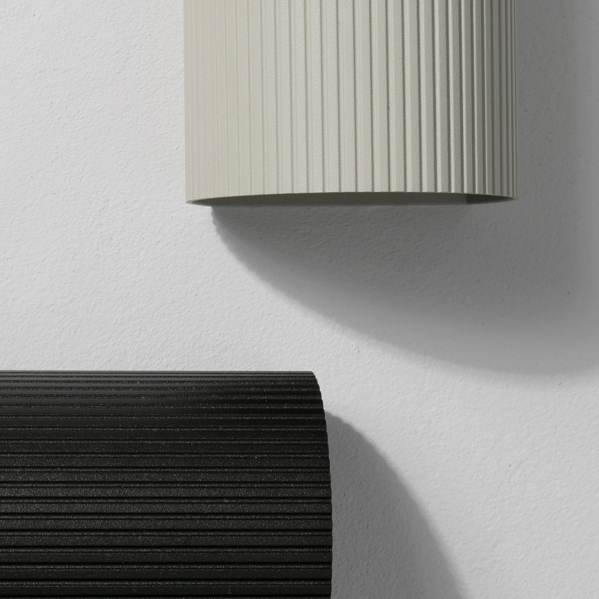 FARO 40528 - Sieninis šviestuvas SOLE 1xGU10/8W/230V pilka šukuotas apvalus