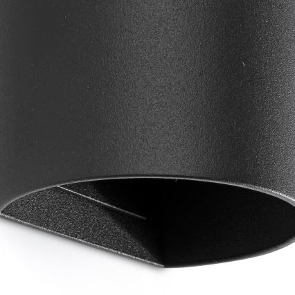 FARO 40539 - Sieninis šviestuvas SOLE 2xGU10/8W/230V juoda apvalus