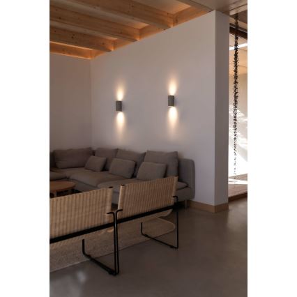 FARO 40540 - Sieninis šviestuvas SOLE 2xGU10/8W/230V pilka apvalus