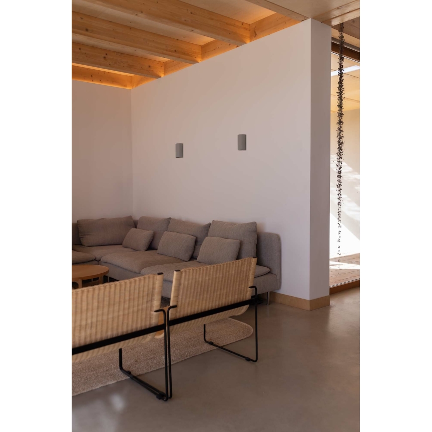 FARO 40540 - Sieninis šviestuvas SOLE 2xGU10/8W/230V pilka apvalus