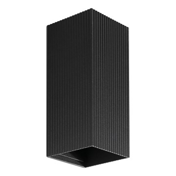 FARO 40566 - Sieninis šviestuvas SOLE 2xGU10/8W/230V juoda šukuotas kampinis