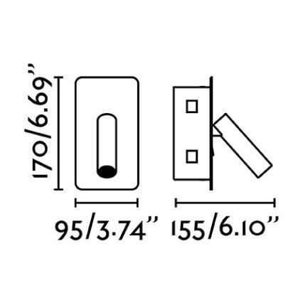 FARO 62114 - LED Sieninis akcentinis šviestuvas SUAU LED/3W/230V aukso spalvos