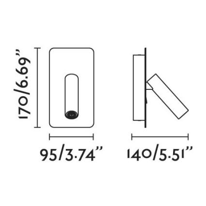 FARO 62116 - LED Sieninis akcentinis šviestuvas SUAU LED/3W/230V USB juodas