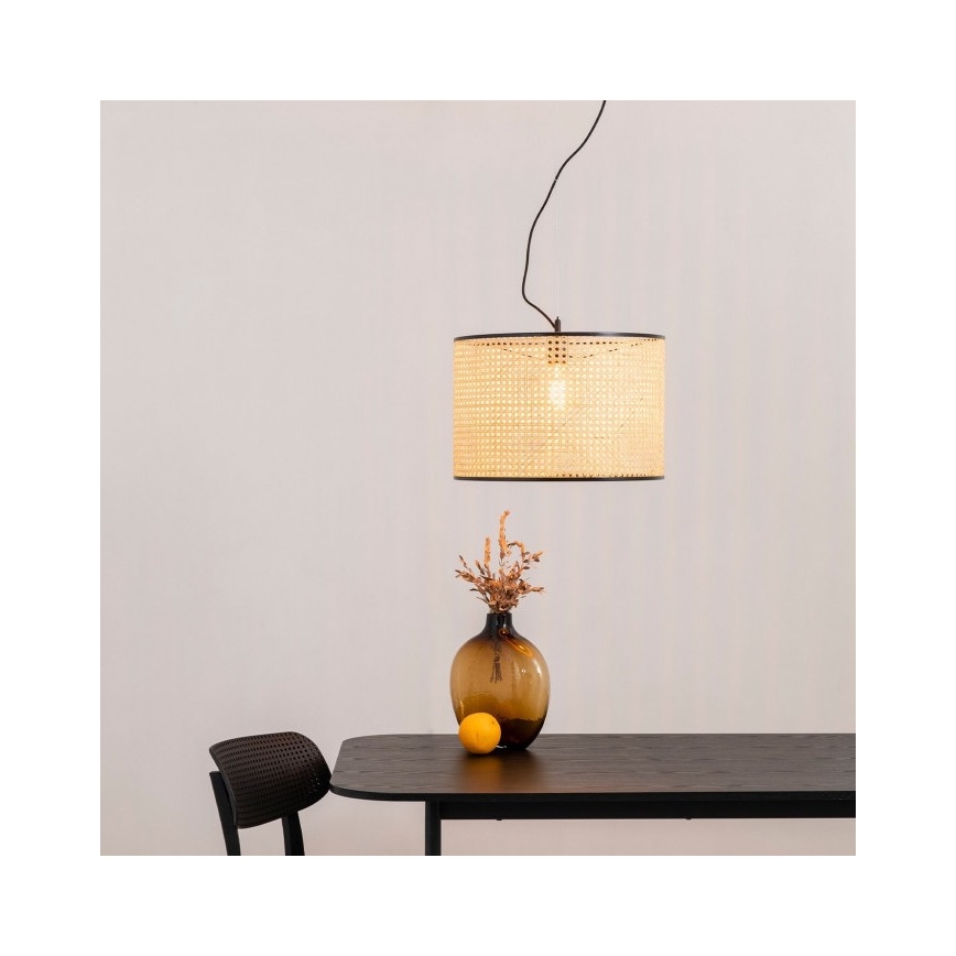 FARO 64314-48 - Pakabinamas sietynas MAMBO 1xE27/15W/230V rotango/juoda