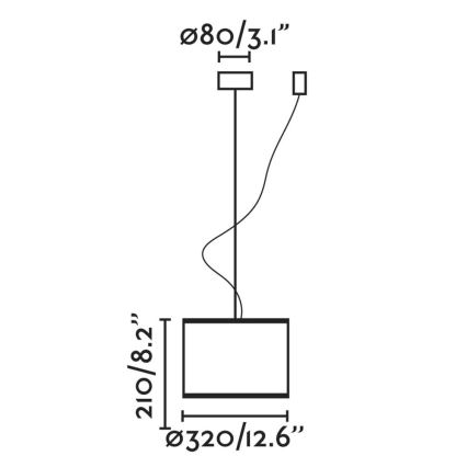 FARO 64314-48 - Pakabinamas sietynas MAMBO 1xE27/15W/230V rotango/juoda