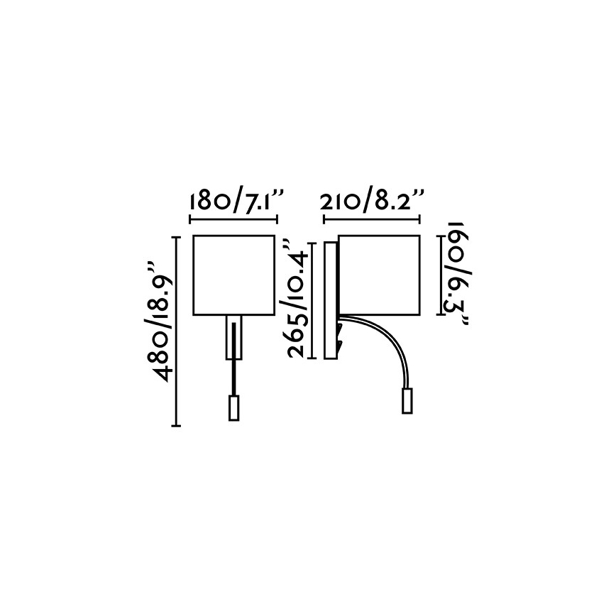 Faro 64323 - LED sieninis šviestuvas TIRA 1xE27/15W + LED/3W/230V
