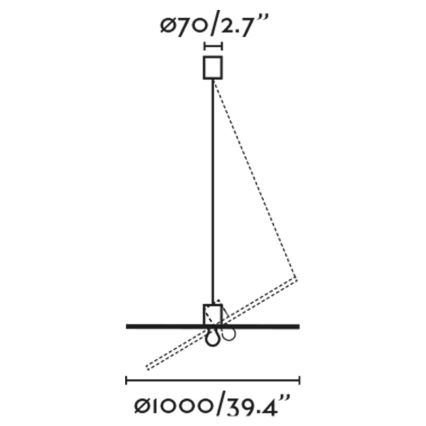 FARO 68590-70 - Pakabinamas sietynas COSTAS 1xE27/15W/230V d. 100 cm juoda/rotango