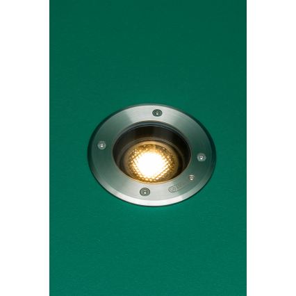 FARO 70310 - Lauko pravažiuojamas šviestuvas GEISER 1xGU10/8W/230V IK08 IP67, iš nerūdijančio plieno