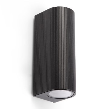 FARO 70327 - Lauko sieninis šviestuvas ESTELA 2xGU10/5W/230V IP65 juodas