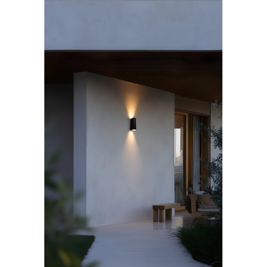 FARO 70327 - Lauko sieninis šviestuvas ESTELA 2xGU10/5W/230V IP65 juodas