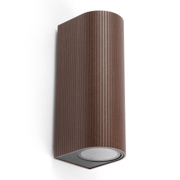 FARO 70329 - Lauko sieninis šviestuvas ESTELA 2xGU10/5W/230V IP65 rudos spalvos