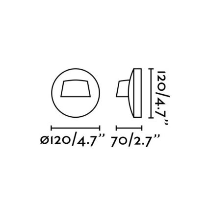 FARO 70408 - Sieninis LED lauko šviestuvas BROW LED/3W/230V IP44
